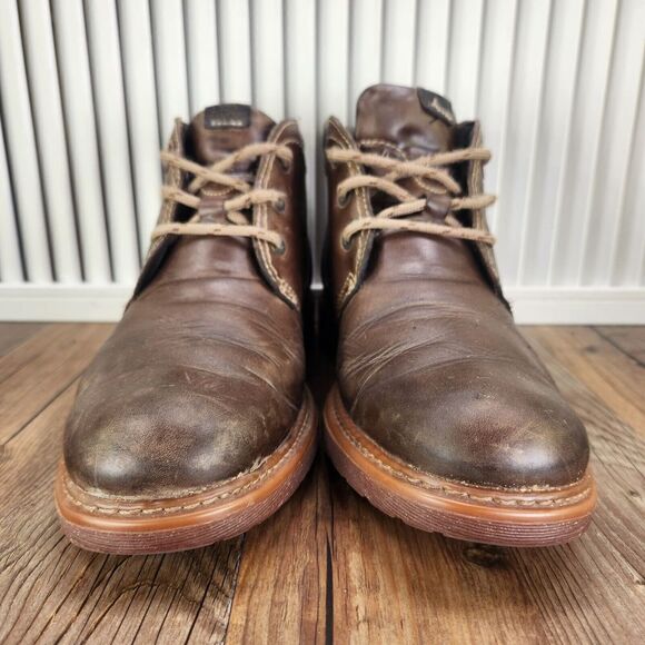 Fluchos Ankle Chukka Boots Men Sz 8 EU 41 Brown Distressed Leather Hipster Spain - Picture 2 of 11